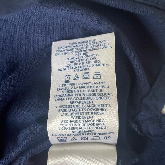 Lands' End Womens Navy Cotton Jersey Embroidered Swim Tunic Cover Sz Small(6/8) - Picture 8 of 8